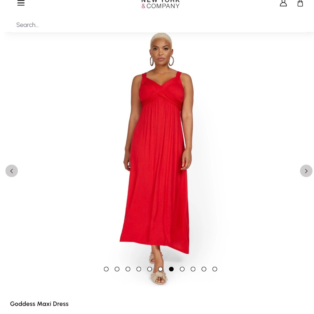 New York & Company Orange Maxi Goddess Dress - Size Medium - Picture 2 of 5
